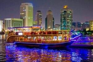 Dhow cruise in dubai marina canal with dinner in cruise dubai